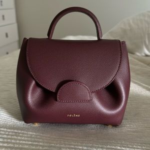Polene un nano crossbody burgundy